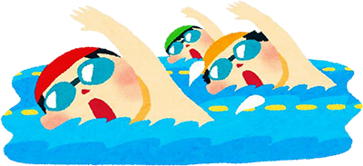 2020年8月の行事予定ページトップの水泳画像